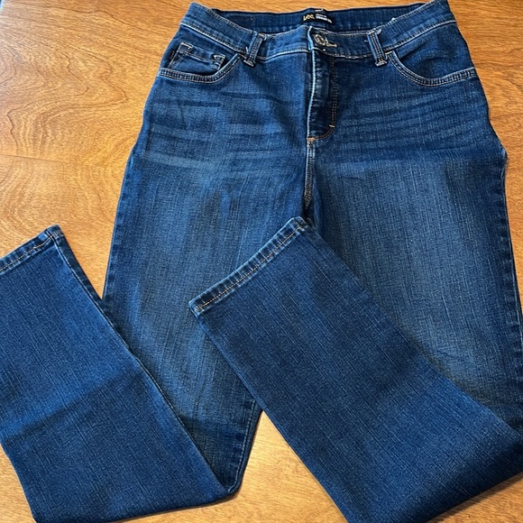 Lee Dark Blue Petite Straight Leg Jeans - Picture 4 of 8